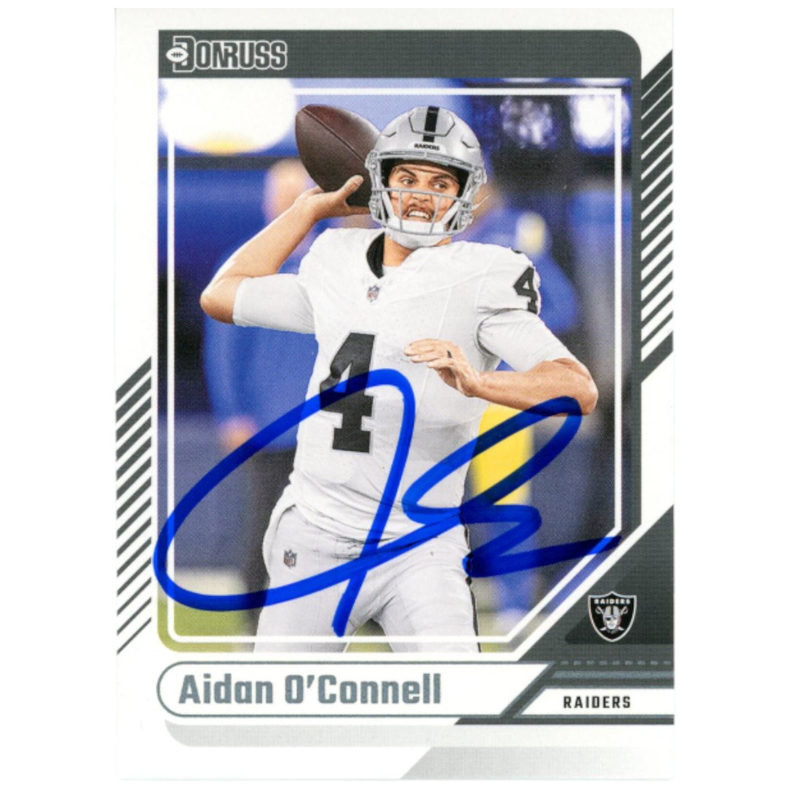 Aidan O'Connell Autographed/Signed 2024 Donruss #30 Trading Card Beckett 53245