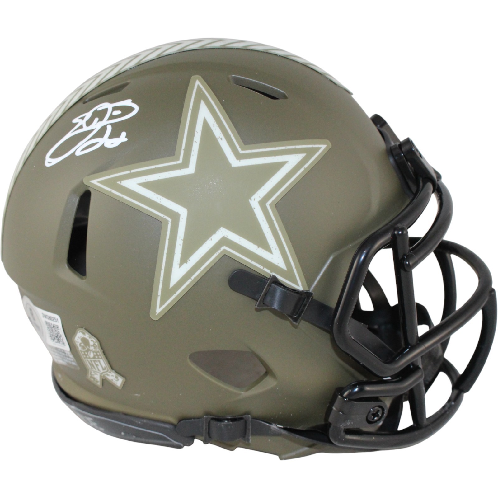 Emmitt Smith Autographed Dallas Cowboys 2022 STS Mini Helmet Beckett 53673