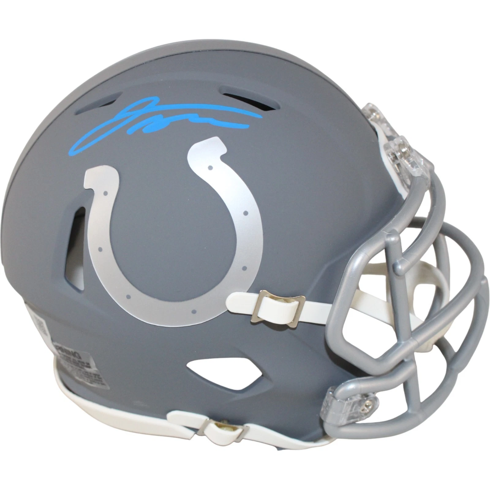 Jonathan Taylor Autographed Indianapolis Colts Slate Mini Helmet Fanatics 53680