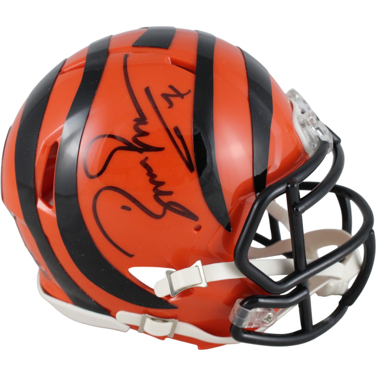 Boomer Esiason Autographed/Signed Cincinnati Bengals Mini Helmet Beckett 53615