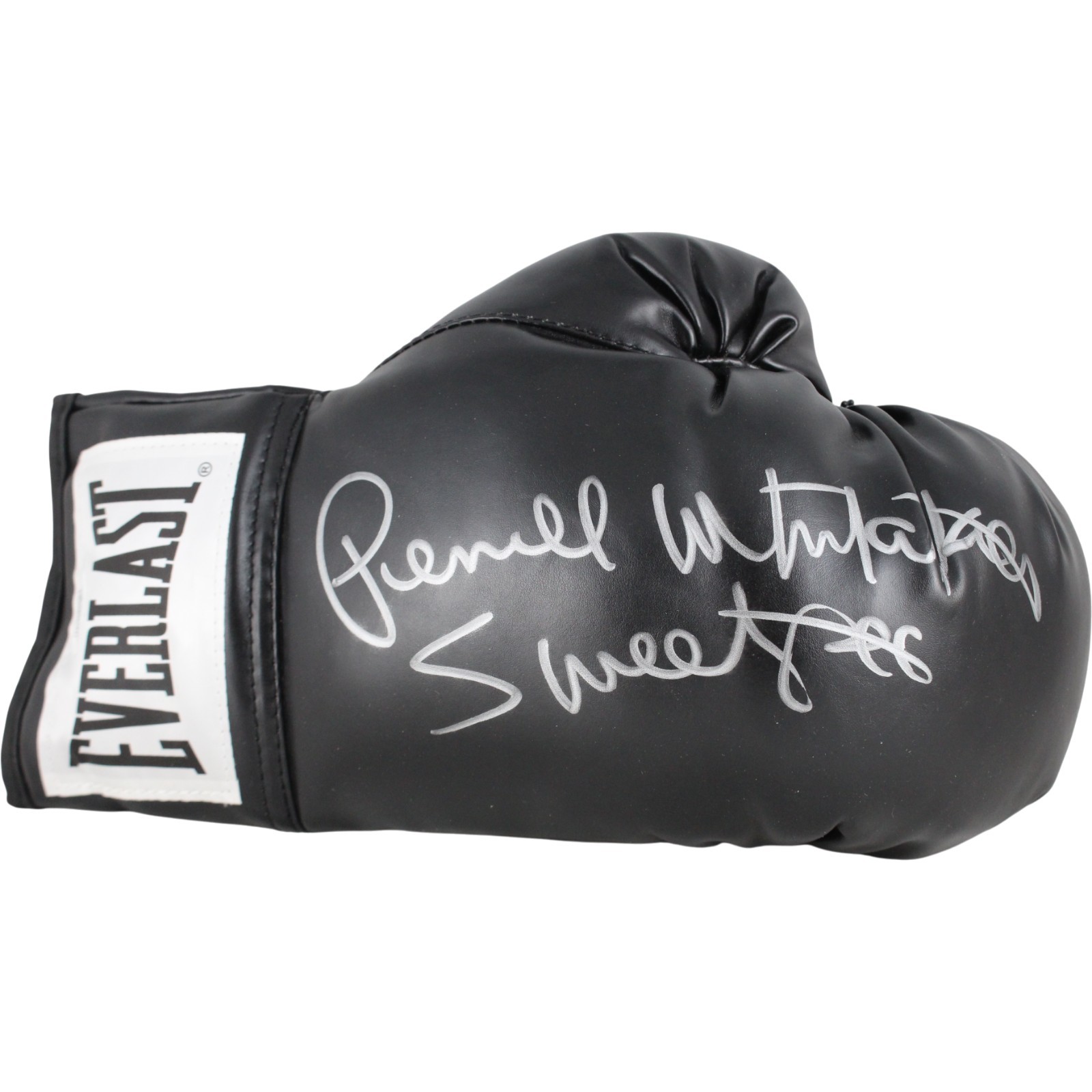Pernell Sweat Pea Whitaker Autographed Black Everlast R Boxing Glove JSA 53563