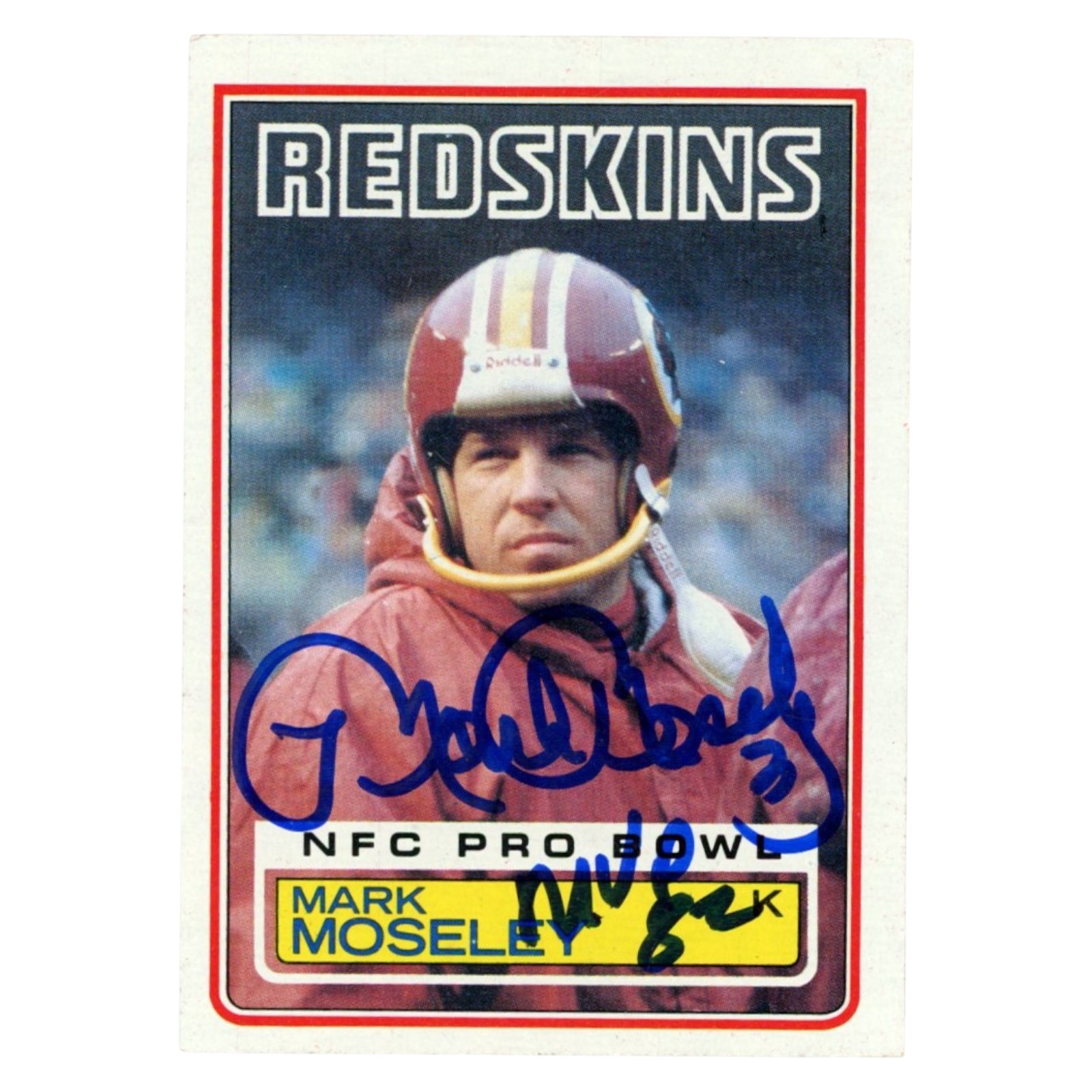 Mark Moseley Autographed Washington Redskins Trading Card Beckett Witness 54764