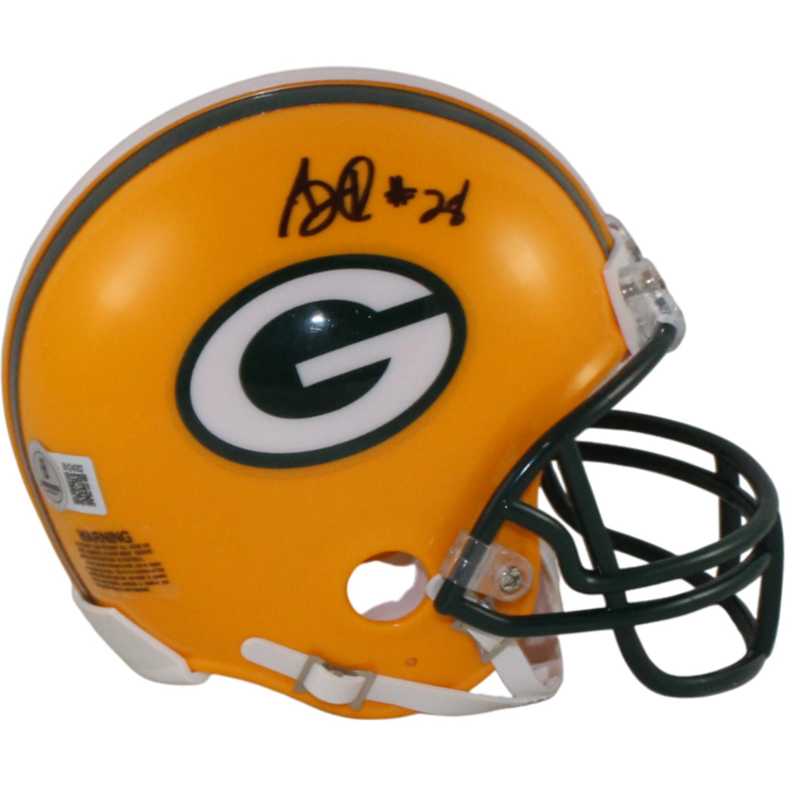AJ Dillon Autographed/Signed Green Bay Packers VSR4 Mini Helmet Beckett 54803