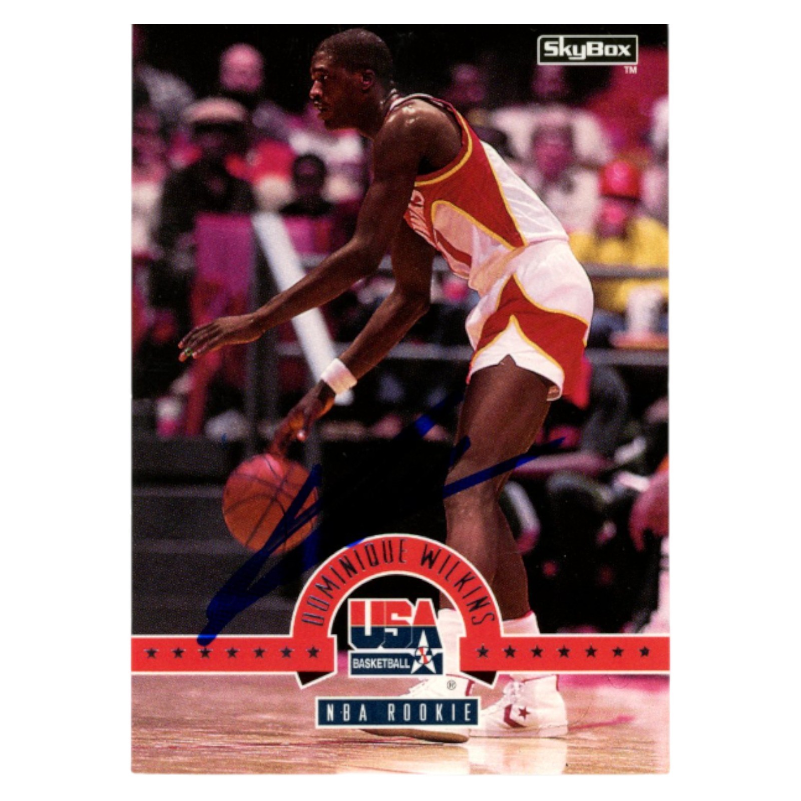 Dominique Wilkins Autographed 1994 SkyBox #32 Trading Card Beckett 54141