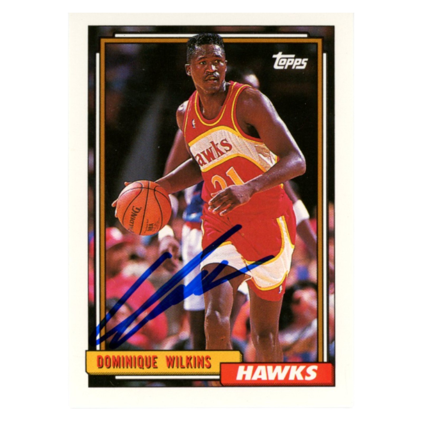 Dominique Wilkins Autographed 1992 Topps #35 Trading Card Beckett 54145