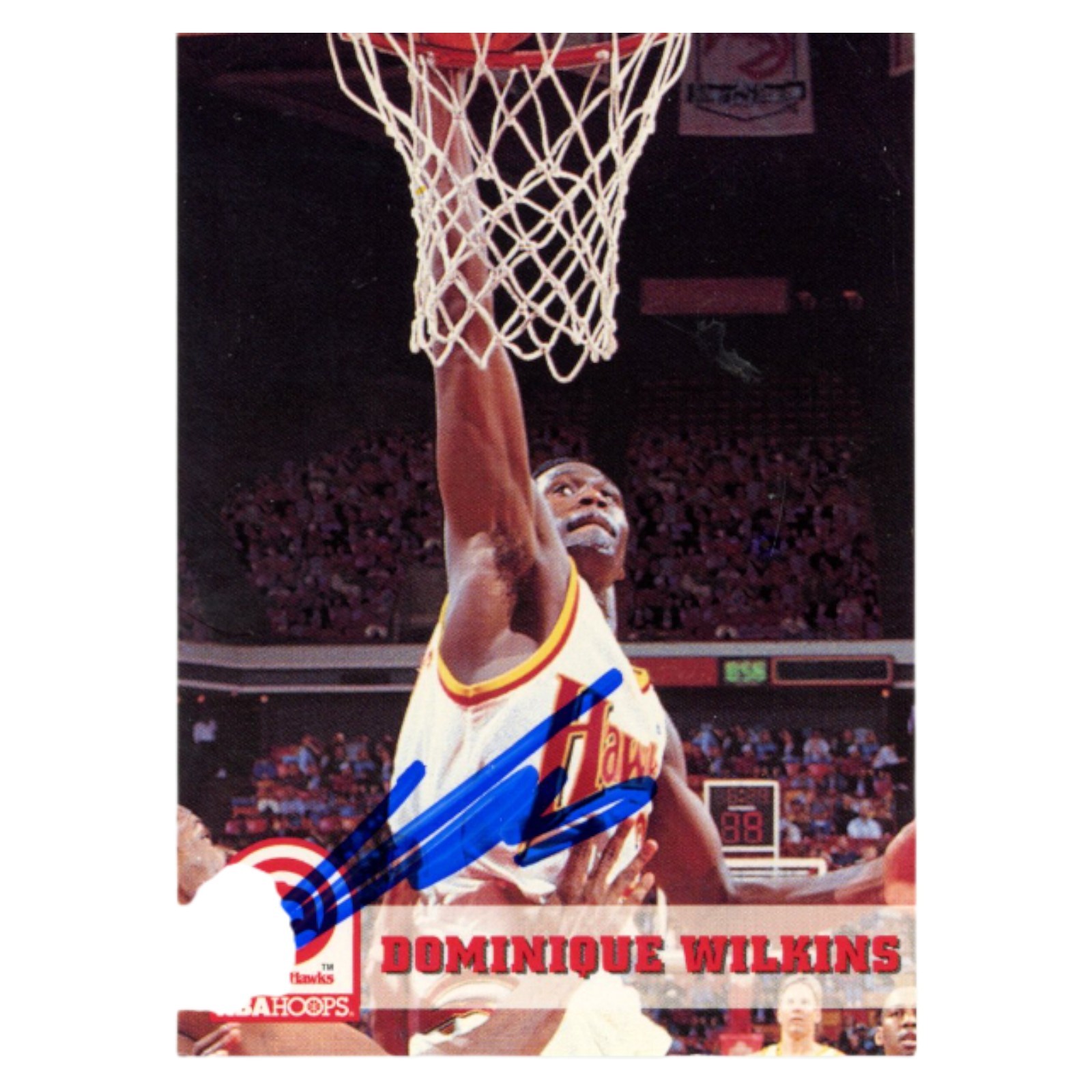 Dominique Wilkins Autographed 1993 NBA Hoops #7 Trading Card Beckett 54239