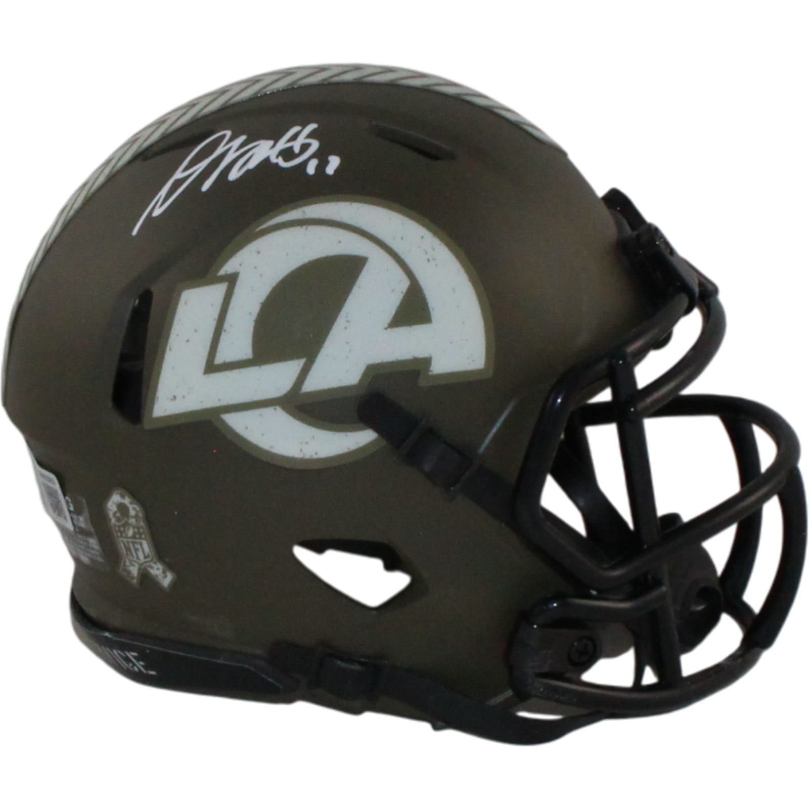 Davante Adams Autographed Los Angeles Rams 22 STS Mini Helmet Beckett WIT 55037