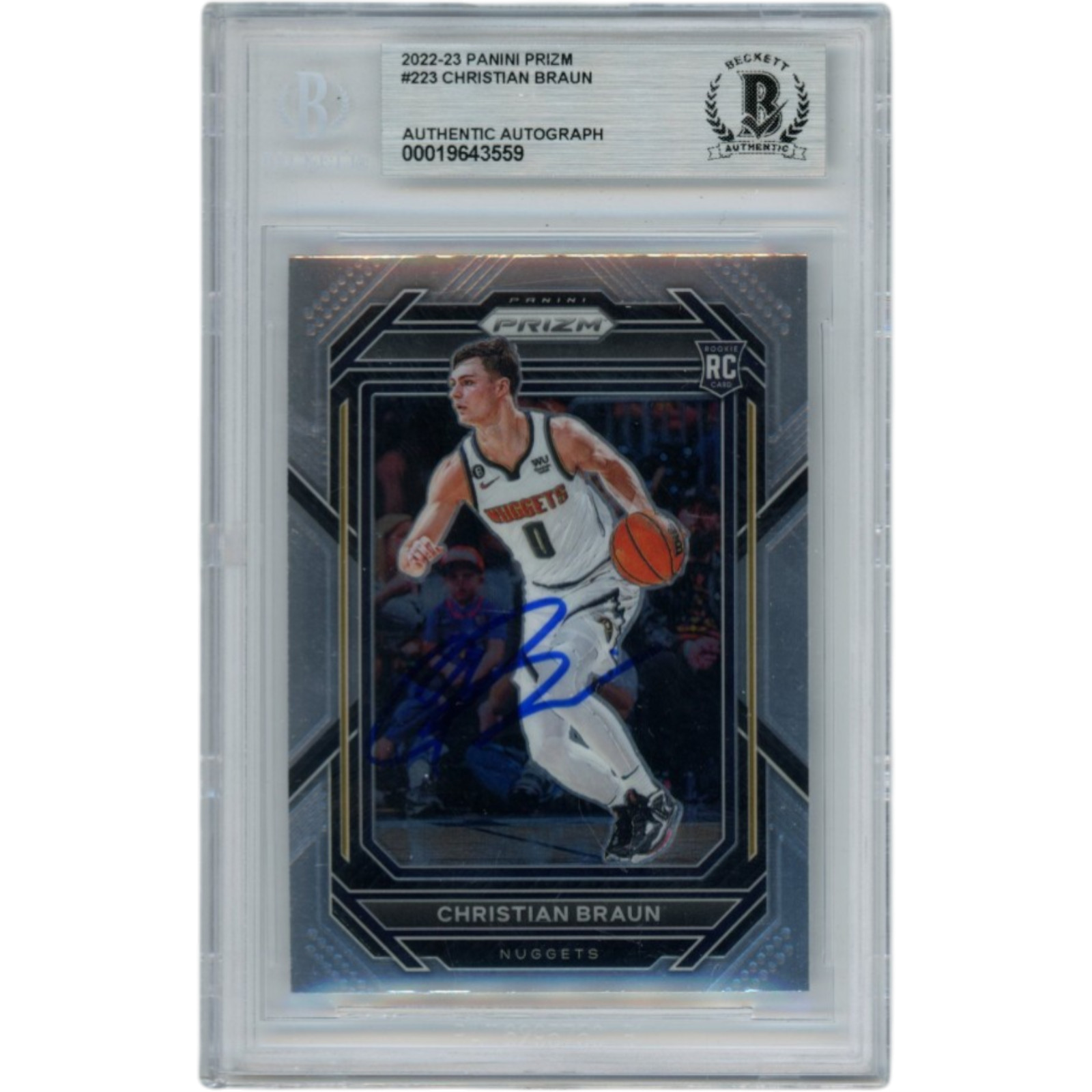 Christian Braun Autographed 2022 Prizm #223 Slabbed Trading Card Beckett 52709