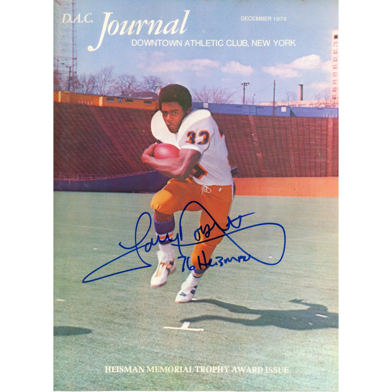 Tony Dorsett Autographed Pittsburgh Panthers 1976 Magazine Heisman JSA 55141