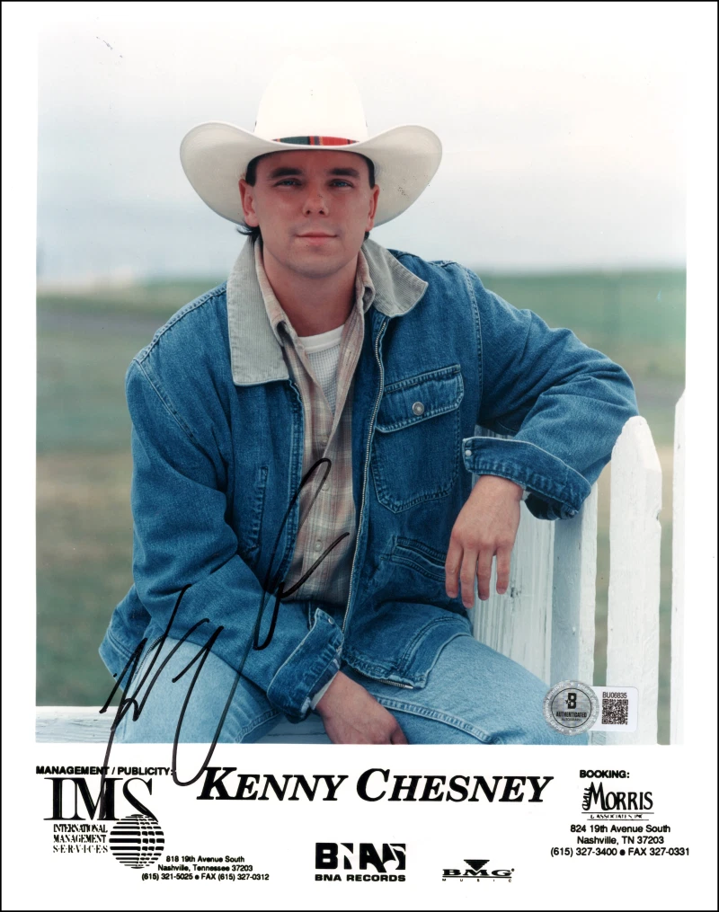 Kenny Chesney Signed Autograph 8x10 Original Promo Photo w/ Beckett COA