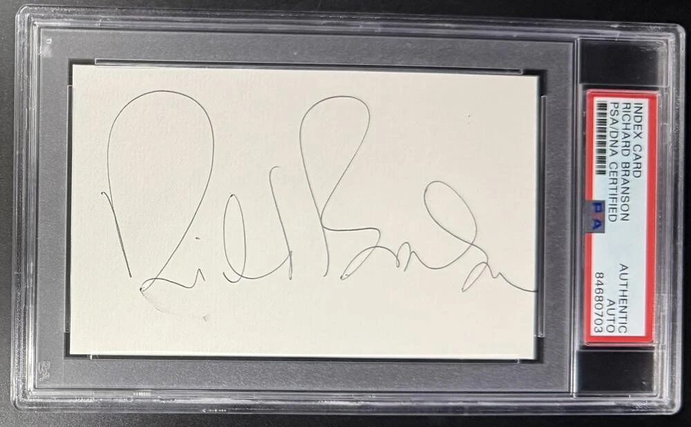 Richard Branson Virgin Signed Autograph PSA/DNA Slabbed Encapsulated 3x5 Card