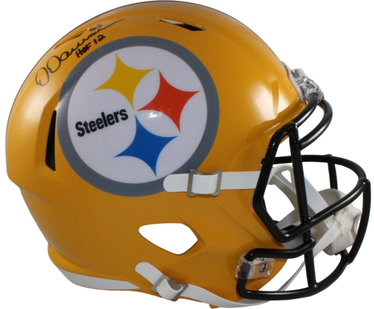 Dermontti Dawson Autographed Pittsburgh Steelers F/S Gold Helmet Beckett W 55390