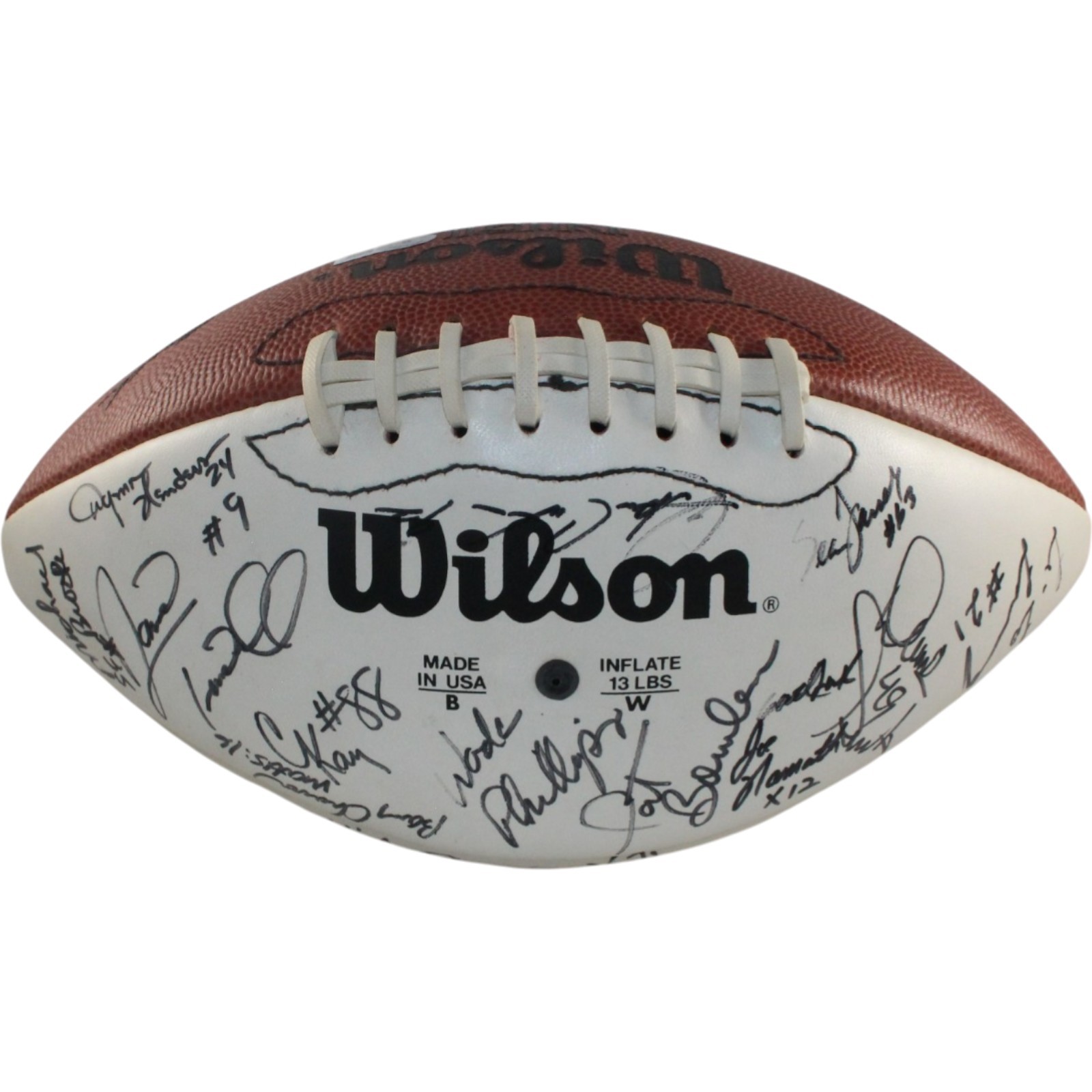 Bowlen Namath Elway Reeves +39 Signed Denver Broncos Football Beckett 55436