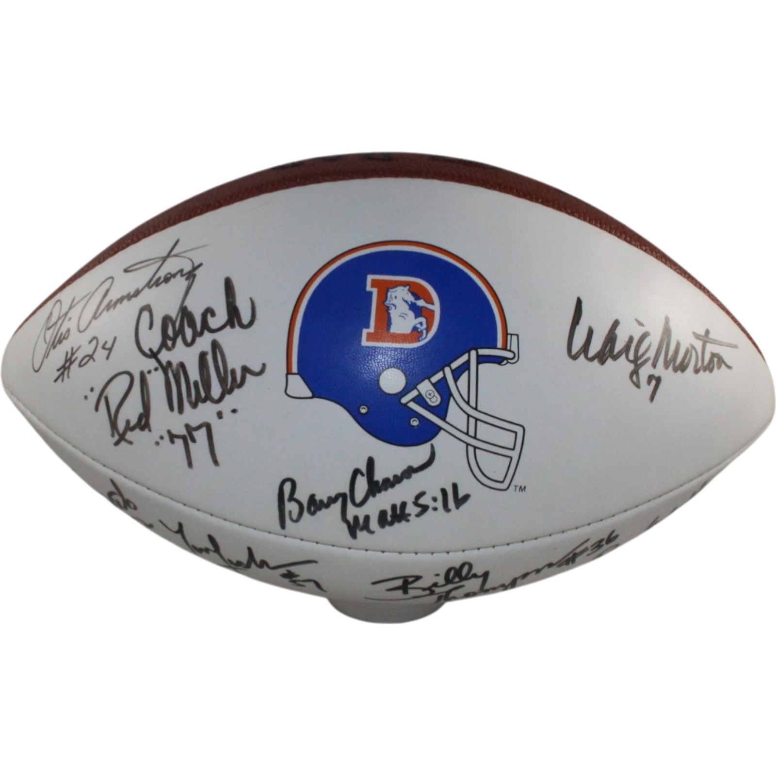 Red Miller Jackson +13 Signed Denver Broncos 1977 Team Football Beckett 55437