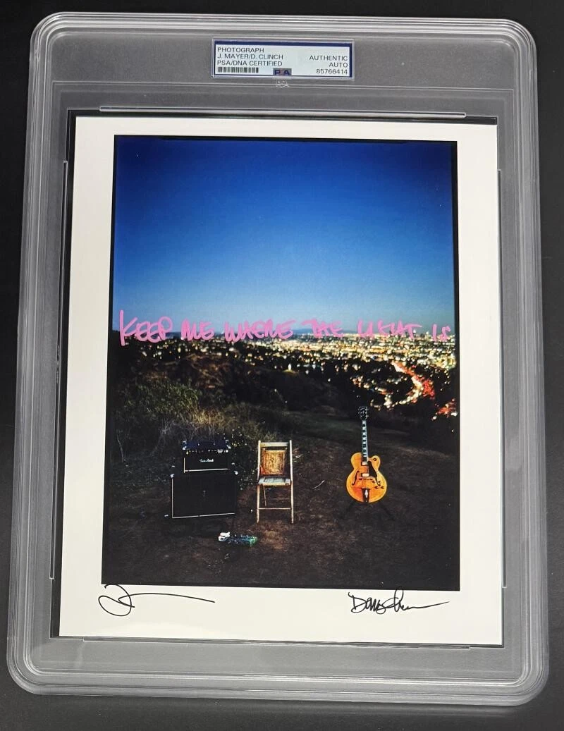 John Mayer Signed Autograph Photo w/ Handwritten Gravity Continuum Lyrics PSADNA