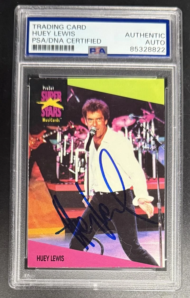 Huey Lewis News Signed Autograph Original Pro Set PSA/DNA COA Slab Trading Card
