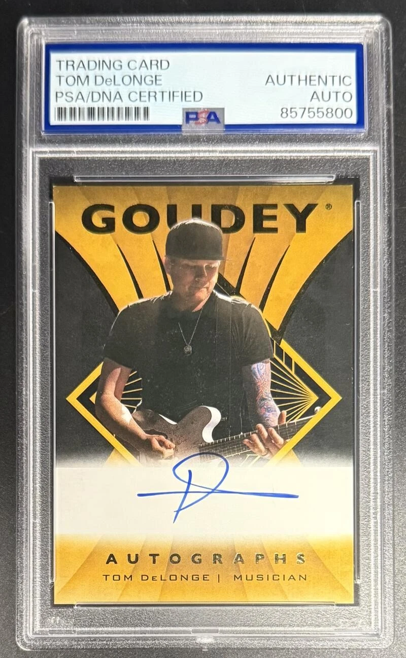 Tom DeLonge Signed Autograph Rare PSA/DNA COA Blink 182 Goudey Trading Card B
