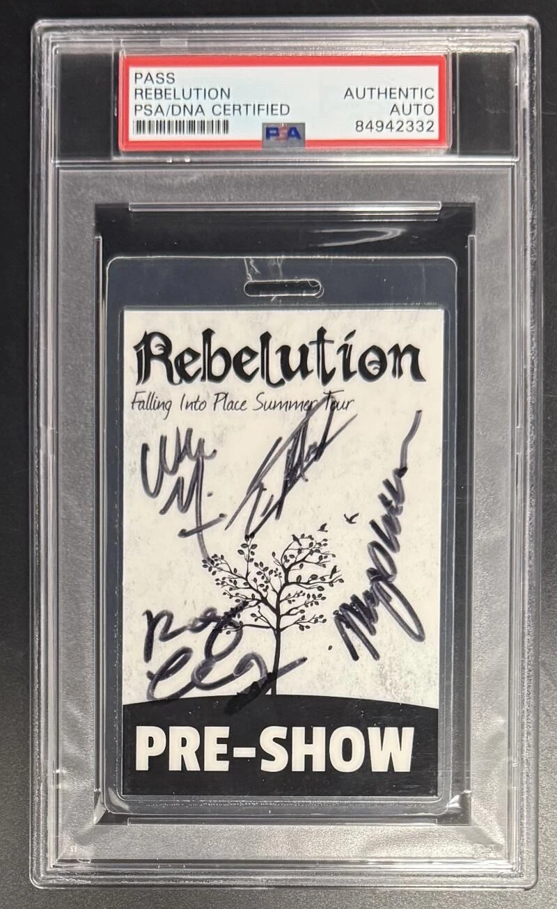 Rebelution Full Band Signed Autograph PSA/DNA COA Slab Backstage Rare Tour Pass