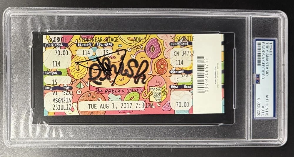 Trey Anastasio Phish Signed Autograph MSG Bakers Dozen Maple Ticket PSA/DNA COA