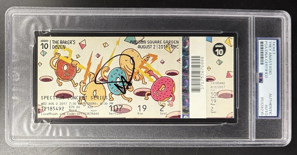 Trey Anastasio Phish Signed Autograph Bakers Dozen MSG Ticket PSA/DNA Holes PTBM