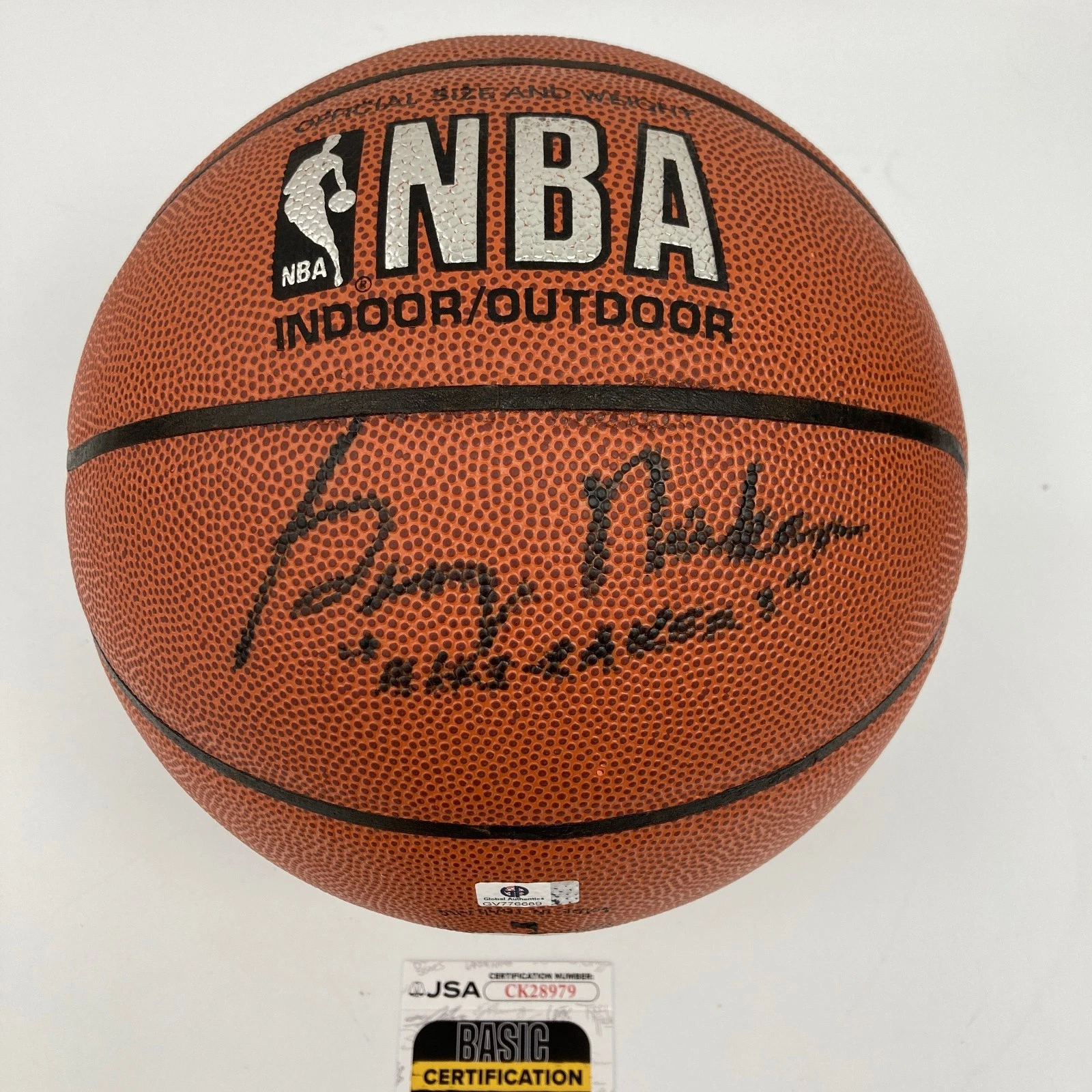 George Mikan Signed Spalding NBA Basketball JSA COA