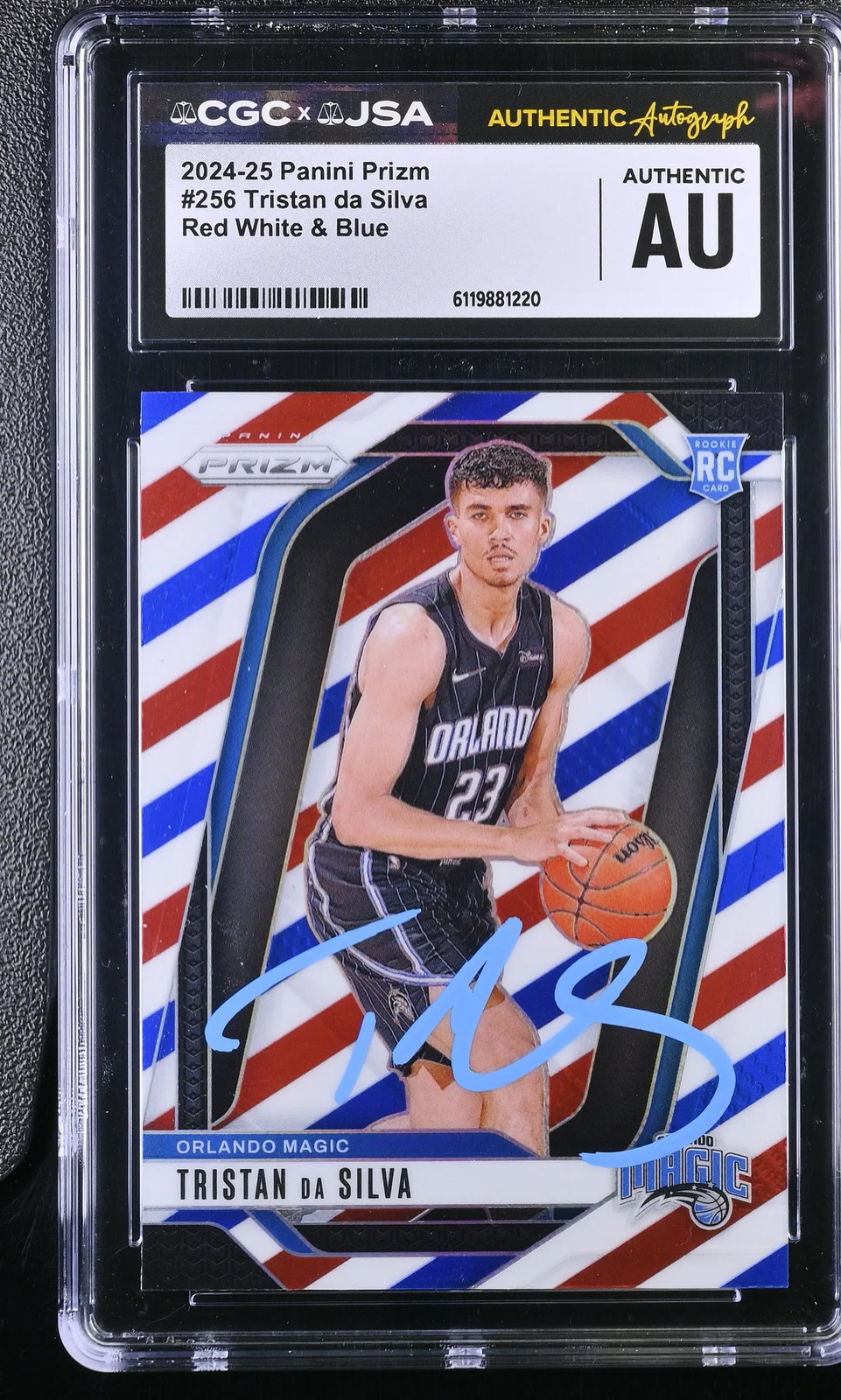 Tristan da Silva 2024-25 Panini Prizm Red White Blue#256 Signed Card CGC JSA Aut