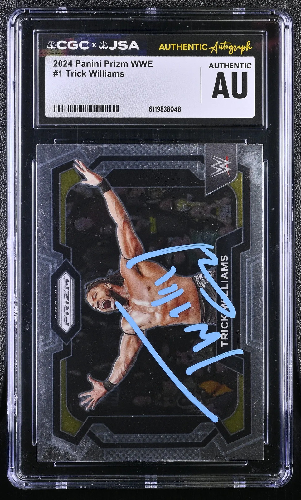 Trick Williams 2024 Panini Prizm WWE #1 Signed Card CGC Authentic JSA Auto Auth