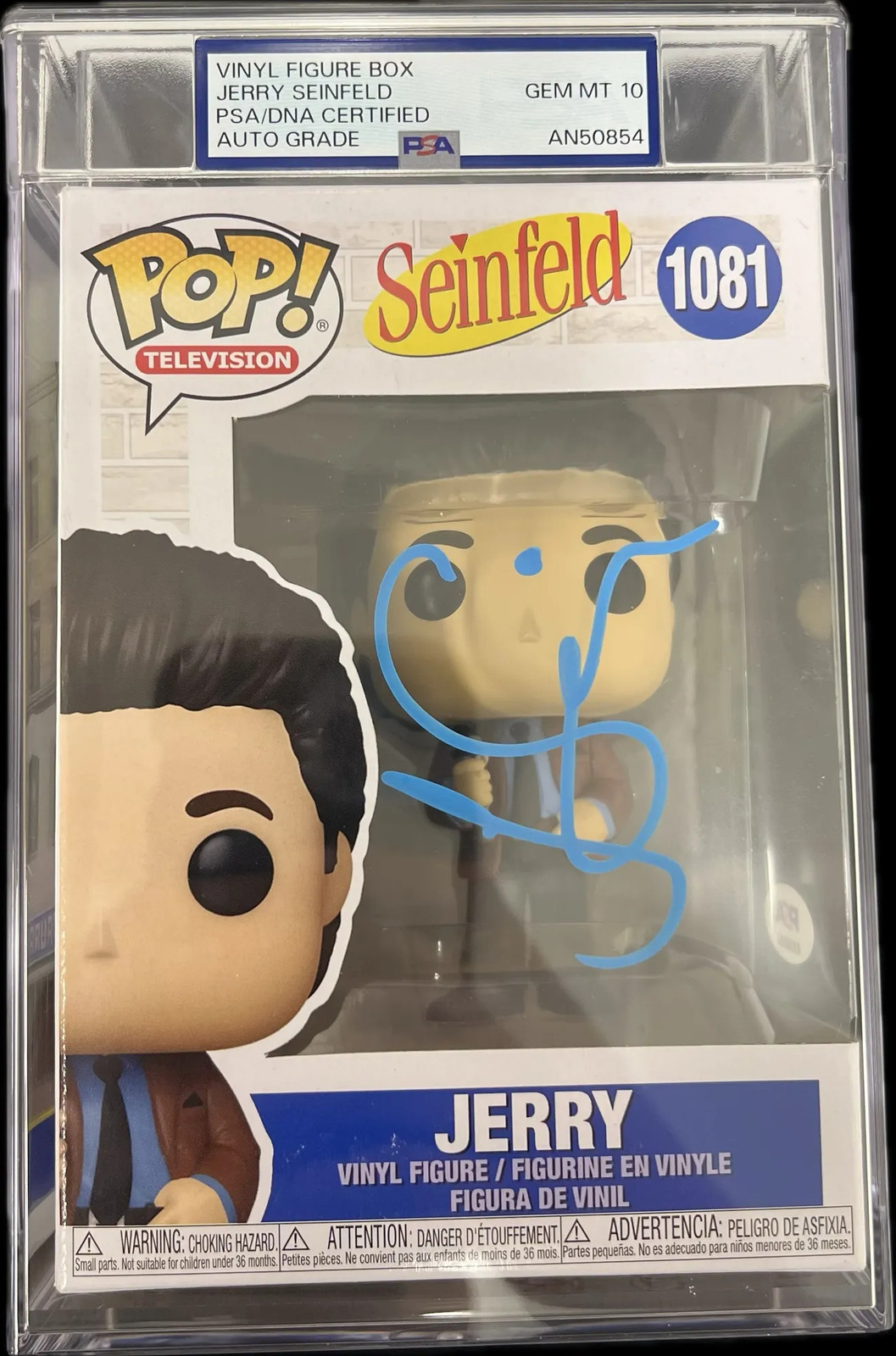 Jerry Seinfeld signed Funko Pop #1081 PSA Auto Grade 10 Encapsulated PSA Auto
