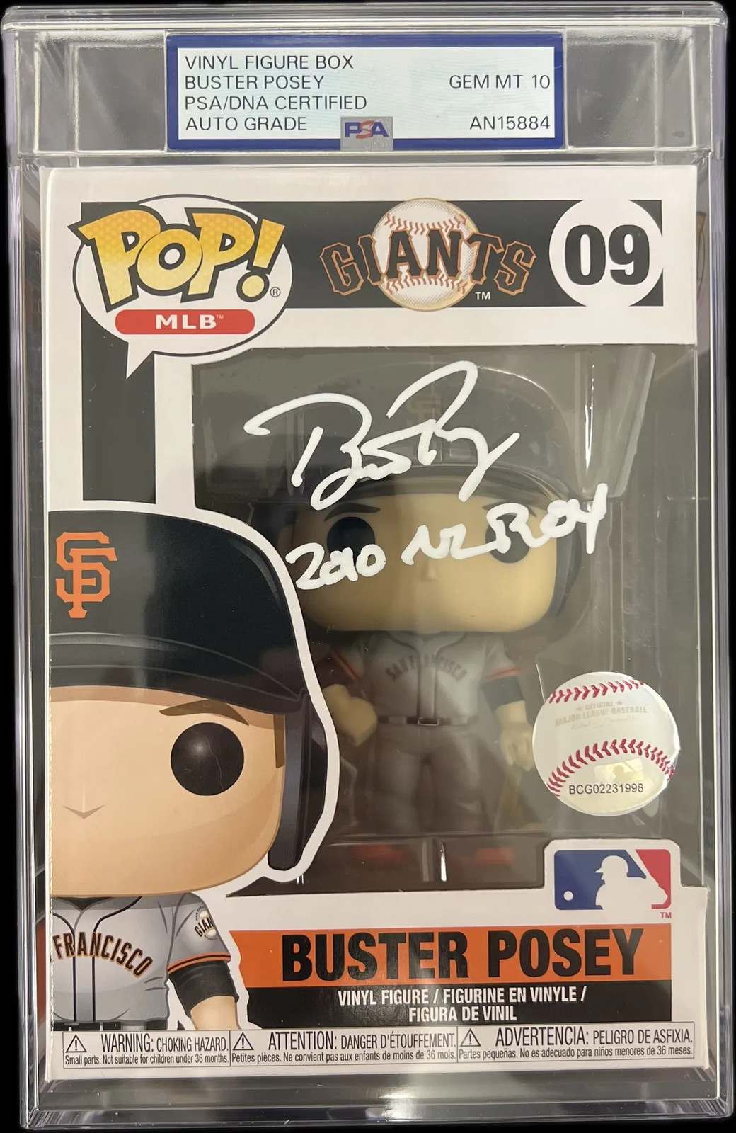 Buster Posey Signed Baseball #09 Funko Pop PSA Encapsulated Autographed