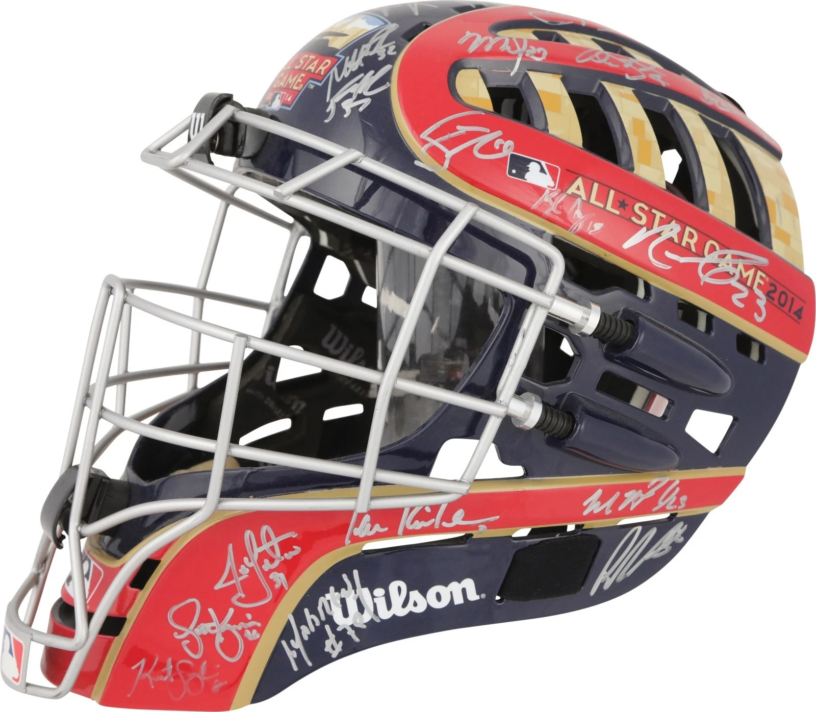 2014 All Star Game Team Signed Catchers Mask Derek Jeter Mike Trout PSA DNA