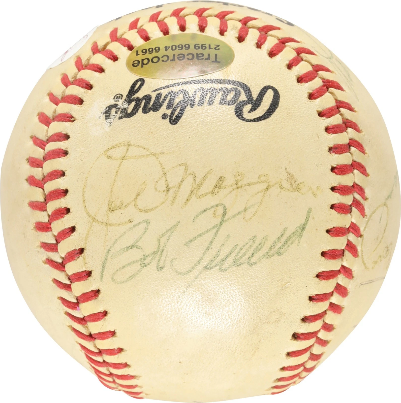 Joe Dimaggio Hank Aaron Hall Of Fame Multi Signed Baseball JSA COA
