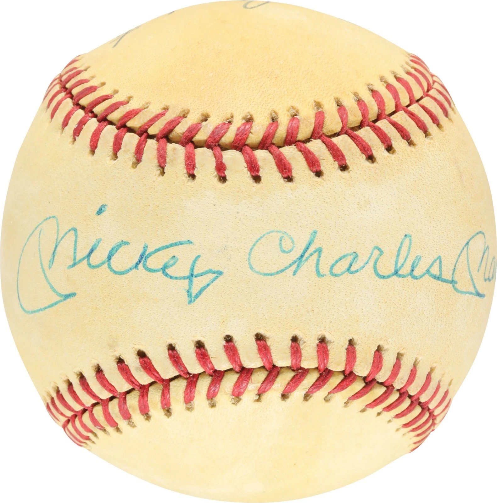 Mickey Charles Mantle Full Name Signed American League Baseball PSA DNA COA