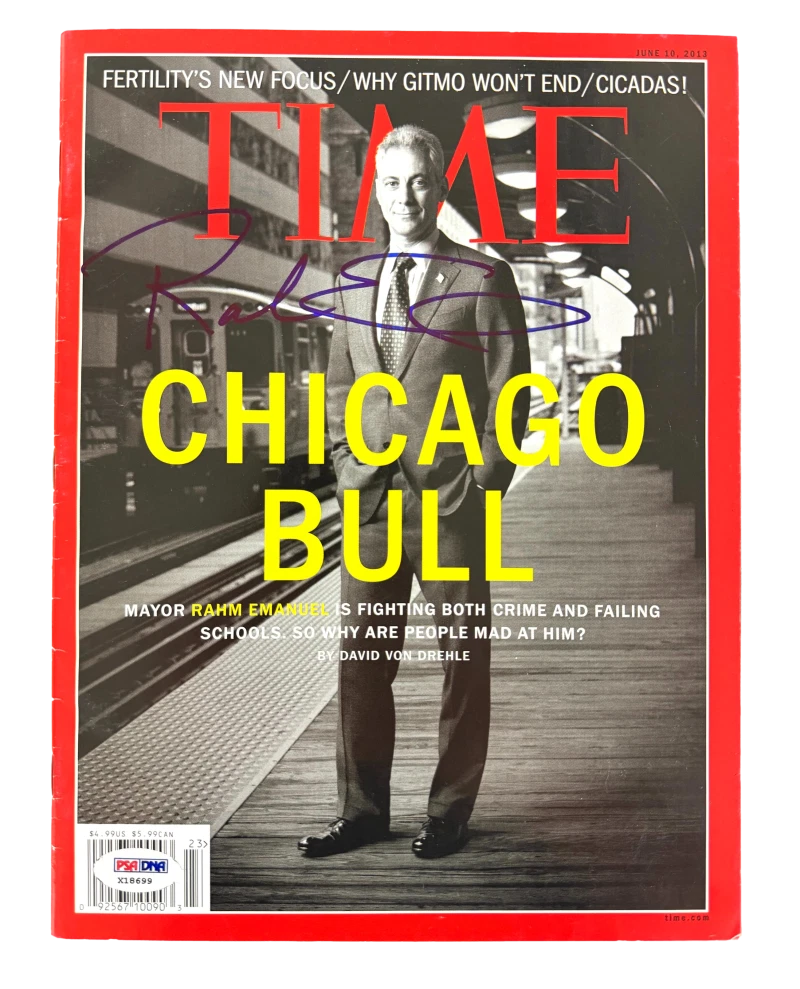 Rahm Emanuel Signed Autograph Chicago Time Magazine - 2028 President ? PSA COA