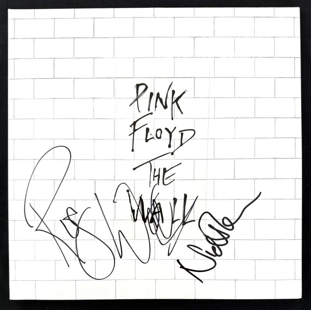 Roger Waters & Nick Mason Signed Autograph The Wall Album Vinyl Record JSA COA