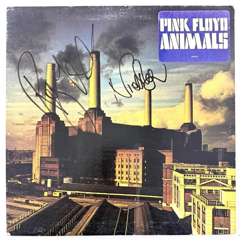 Roger Waters & Mason Signed Autograph Pink Floyd Animals Album Record JSA COA