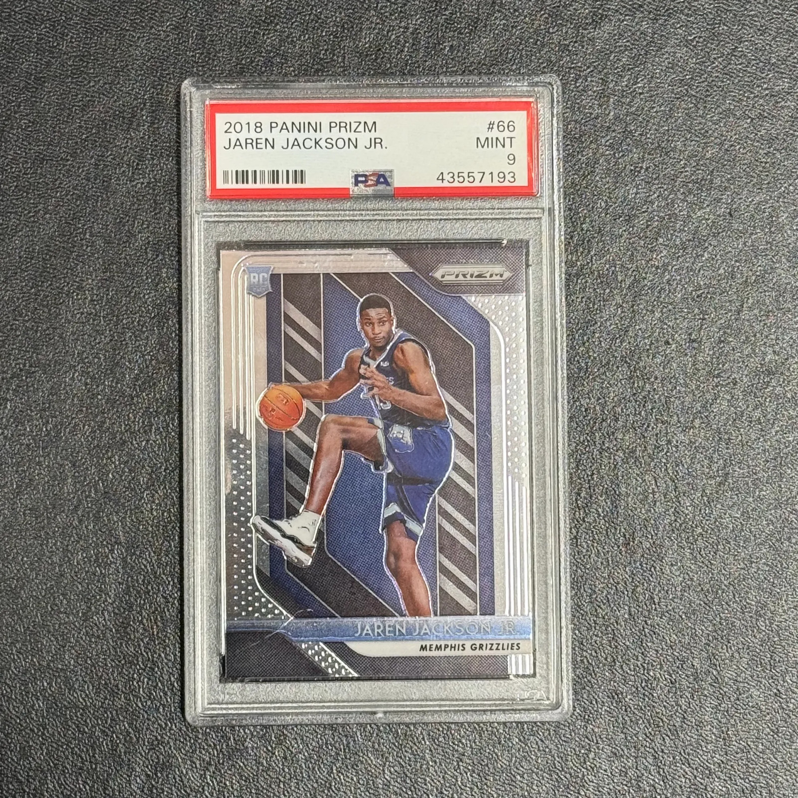 2018 Panini Prizm #66 Jaren Jackson JR. Signed Card PSA 9 Memphis Grizzlies