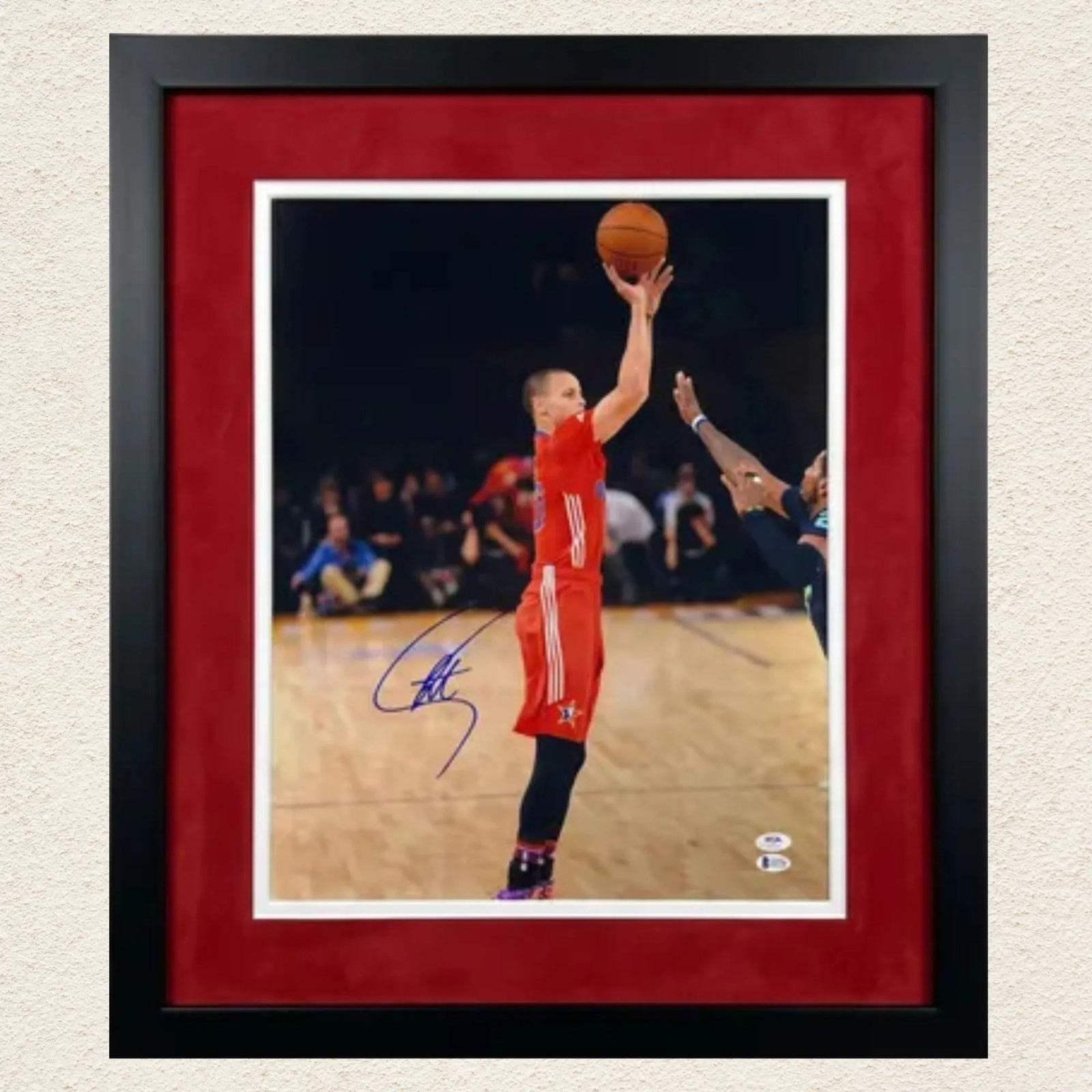 Stephen Curry Golden State Warriors Signed 16x20 Custom Framed Photo PSA