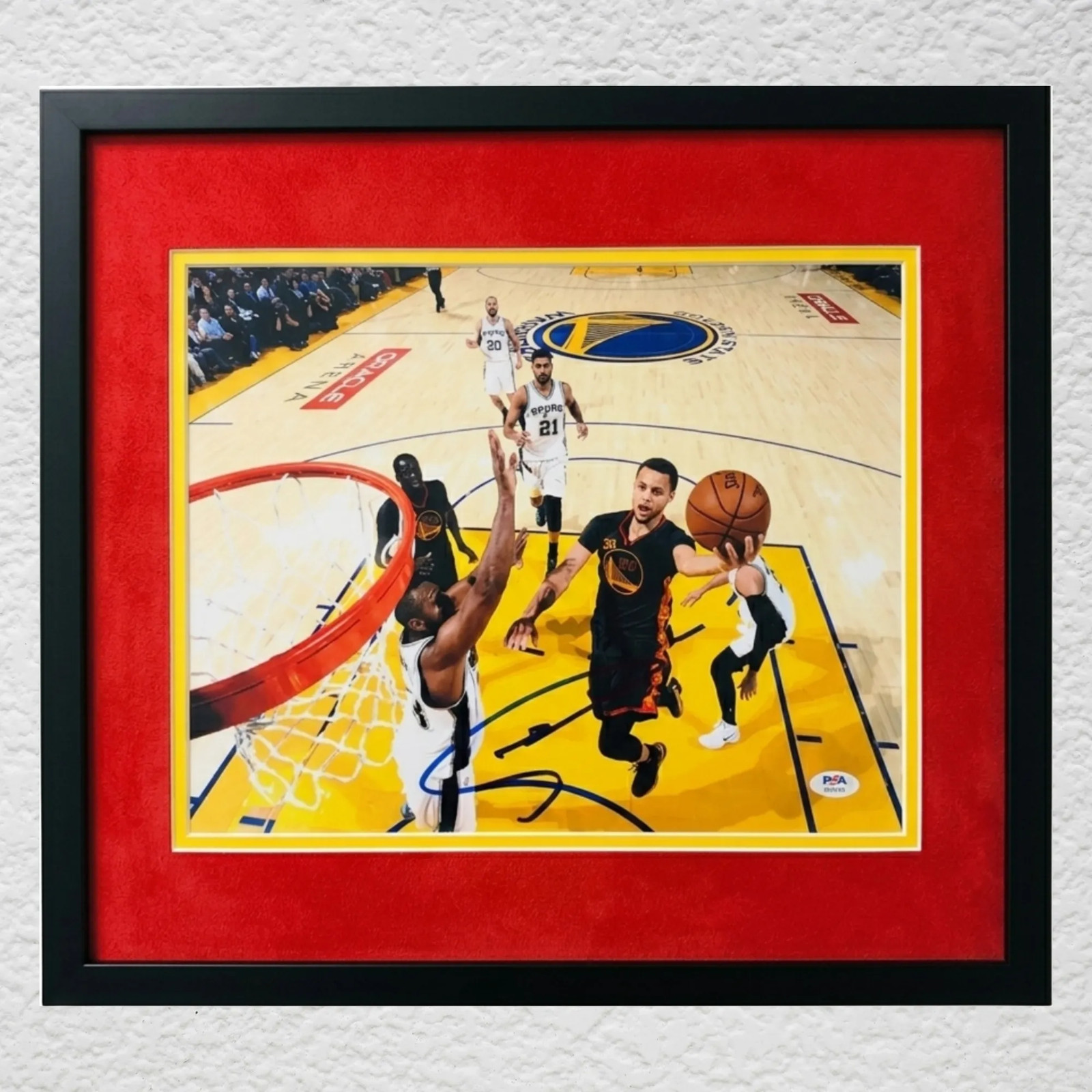 Stephen Curry Golden State Warriors Signed 11x14 Custom Framed Photo PSA