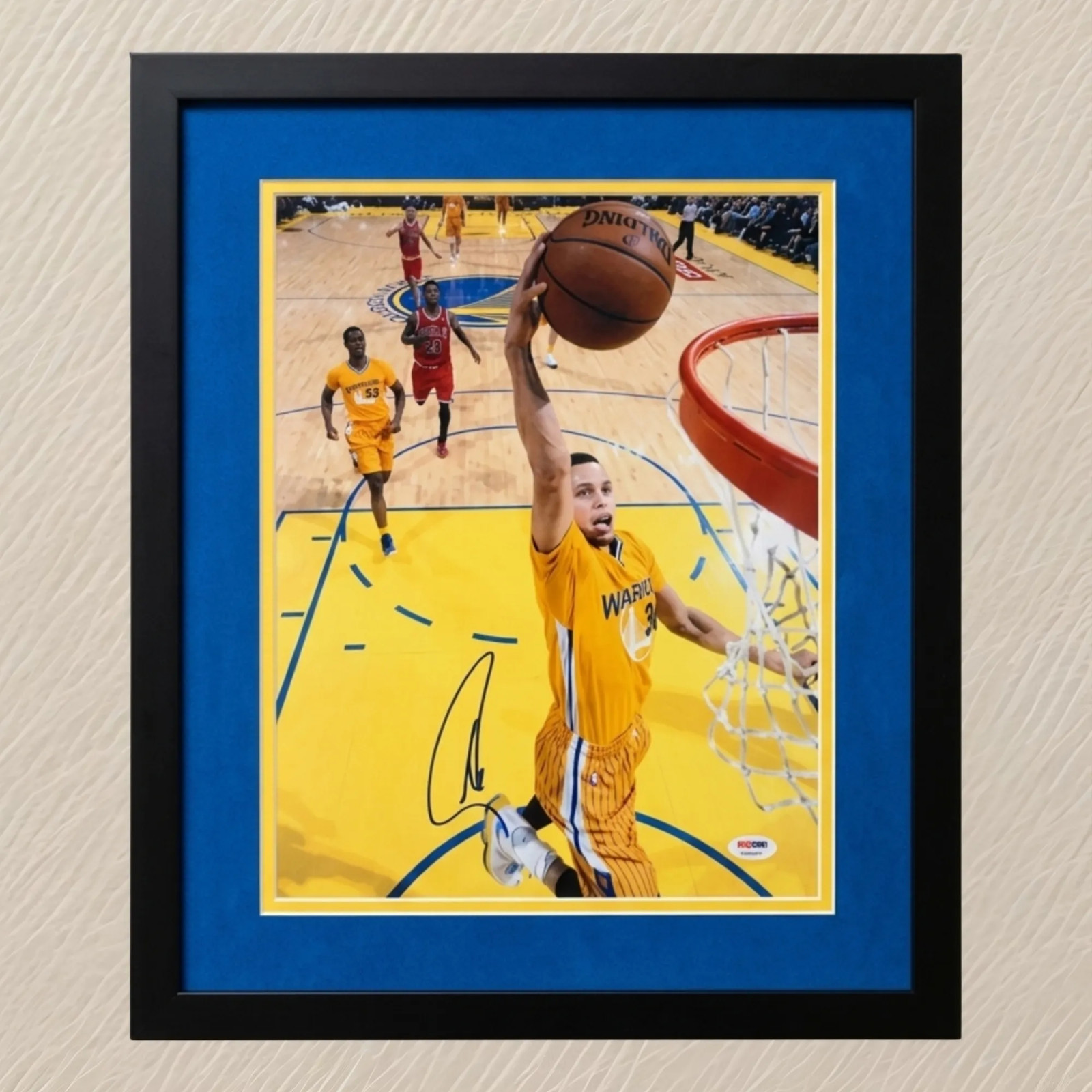 Stephen Curry Golden State Warriors Signed 11x14 Custom Framed Photo PSA