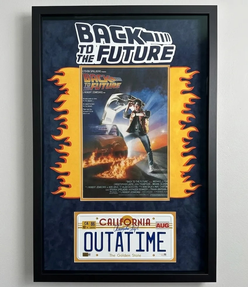 Christopher Lloyd Signed Custom Framed License Plate JSA Auto Back to the Future