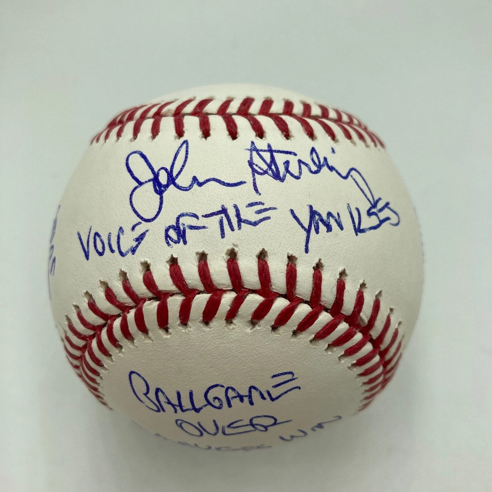 John Sterling Signed Heavily Inscribed STAT Baseball JSA COA RARE!