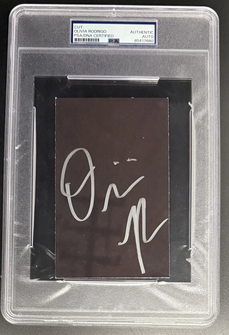 Olivia Rodrigo Signed Autograph PSA/DNA Slabbed Encapsulated Cut Card COA Sour B