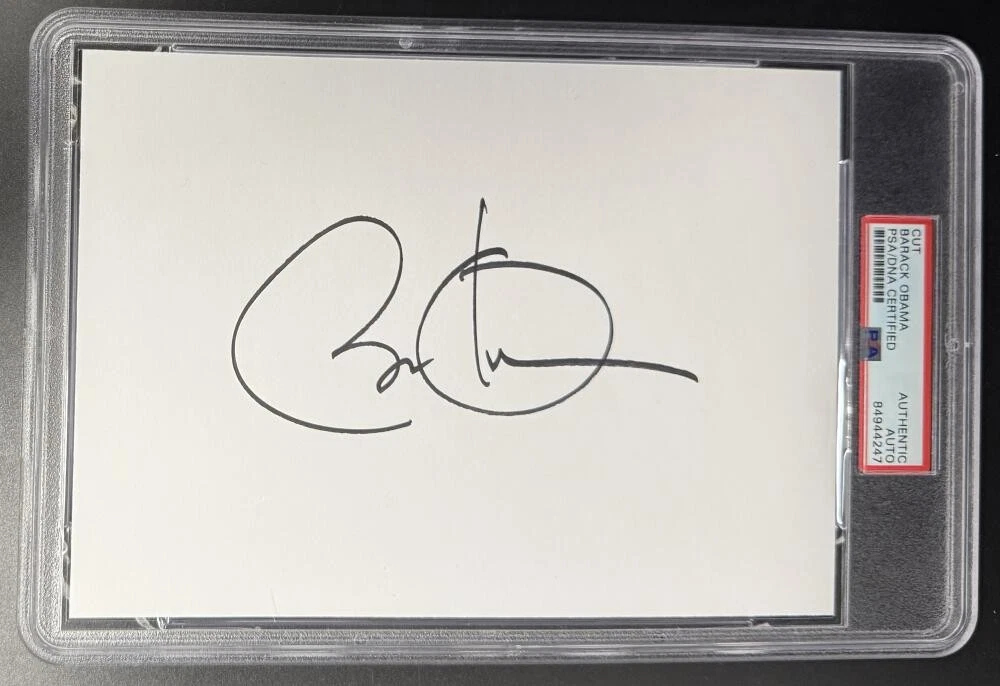 Barack Obama US President Signed Autograph PSA/DNA Slabbed Encapsulated Cut Card
