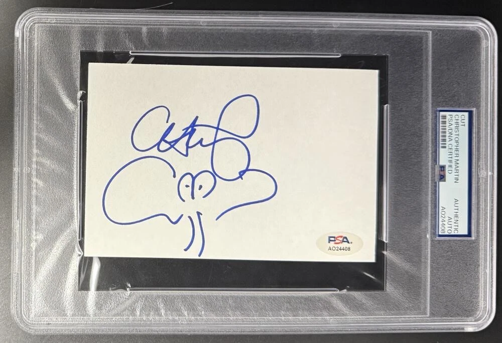 Chris Martin Coldplay Signed Autograph Slabbed Original Art Sketch PSA/DNA COA