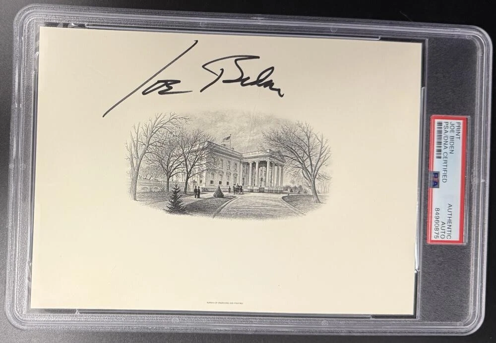 President Joe Biden Signed Autograph PSA/DNA Slabbed White House Print COA