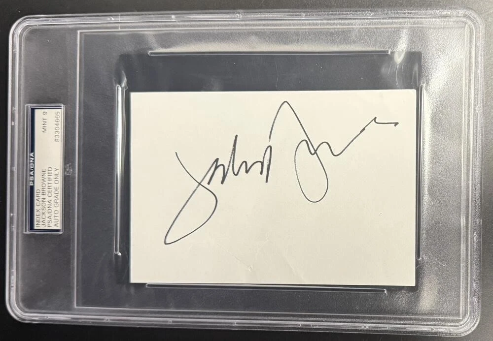 Jackson Browne Signed Autograph PSA/DNA Slabbed Encapsulated Cut Card COA Mint 9