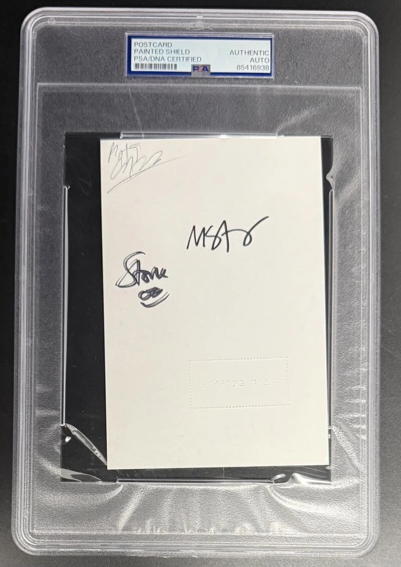 Painted Shield Signed Autograph PSA/DNA Slabbed Art Card - Stone Gossard +2 COA