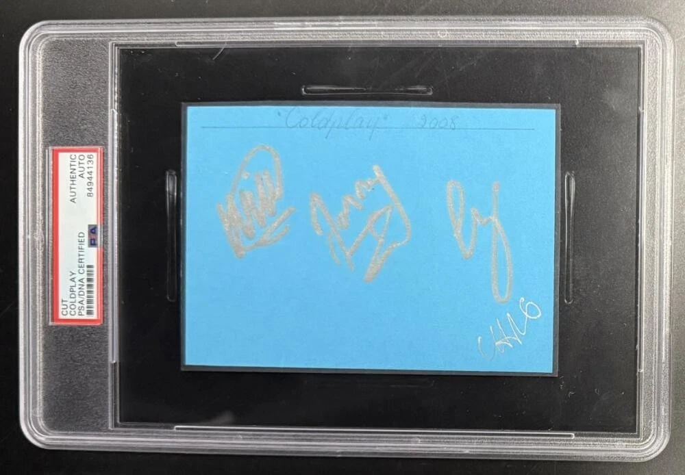 Coldplay Full Band Signed Autograph PSA/DNA Card - Chris Martin Johnny Guy Will