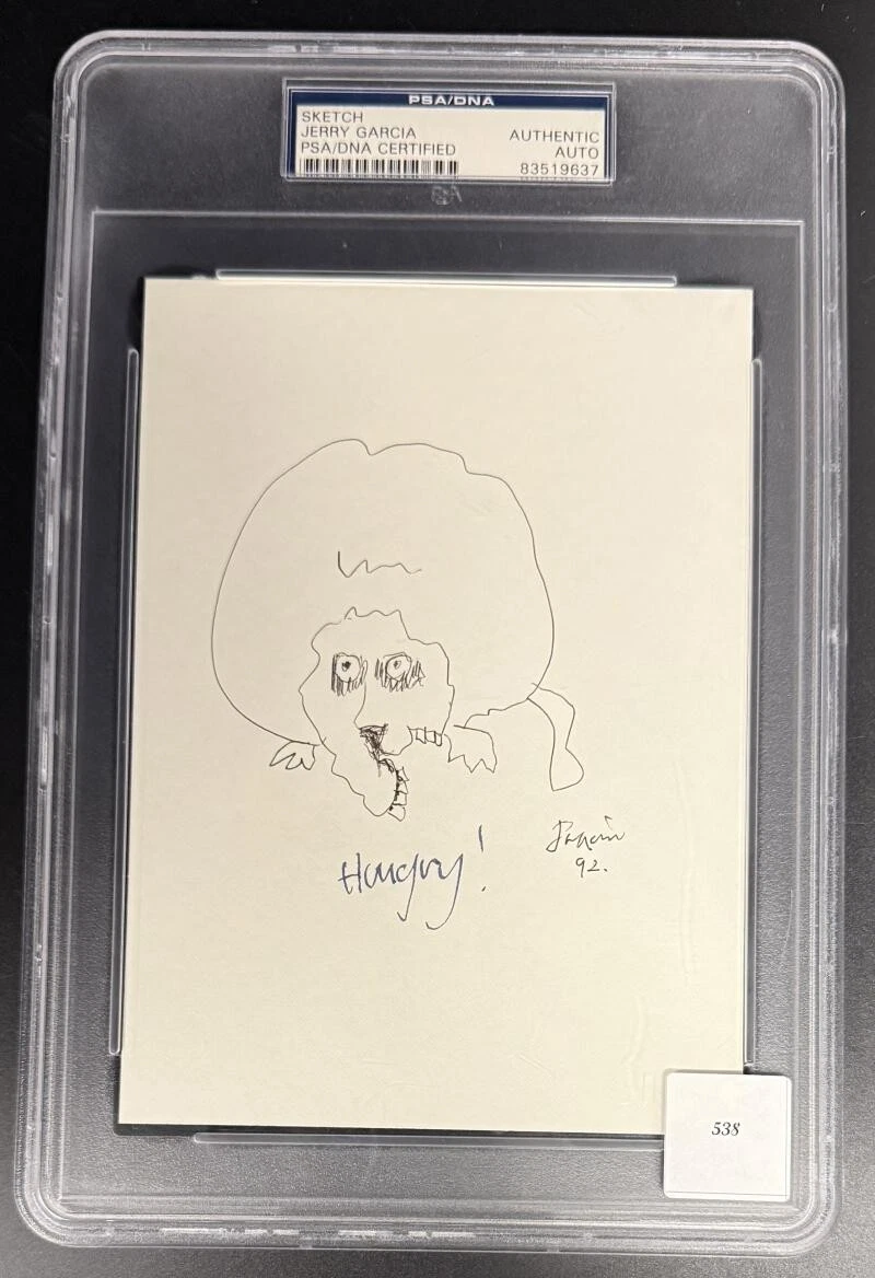 Jerry Garcia Grateful Dead Signed Autograph PSA/DNA Slabbed Original Art Sketch