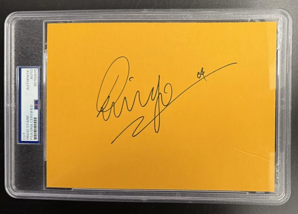 Ringo Starr Beatles Signed Autograph PSA/DNA Slabbed Encapsulated Cut Signature